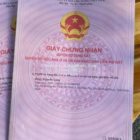 đất huyện vân canh 800m²