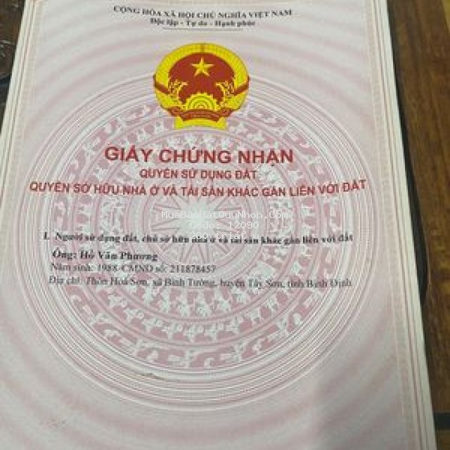 đất nền huyện tây sơn 150m², bình tường ,chính chủ