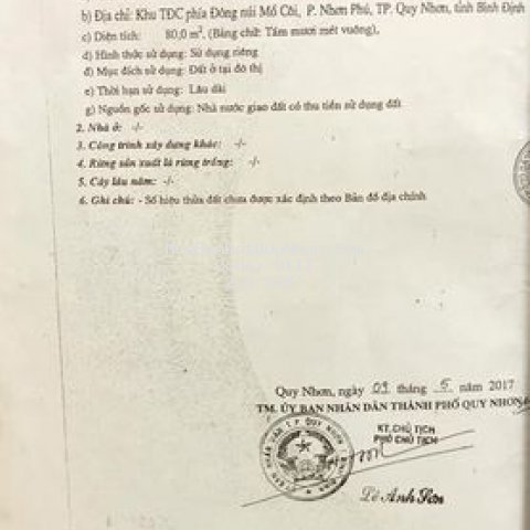 đất ven trung tâm quy nhơn - đông núi mồ côi
