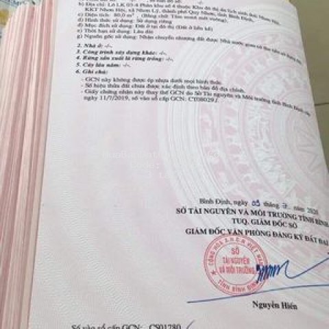 Lô đất đẹp, vị trí mặt biển tại nhơn hội new city