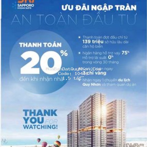 Mở bán đợt 1,căn hộ sổ hồng,ck6%,tặng 10 chỉ vàng