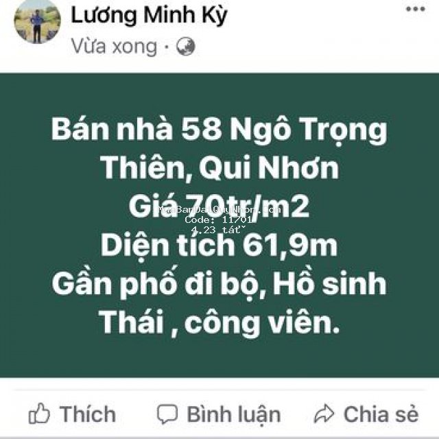 Nhà 61m đường  ngô trọng thiên gần phố đi bộ