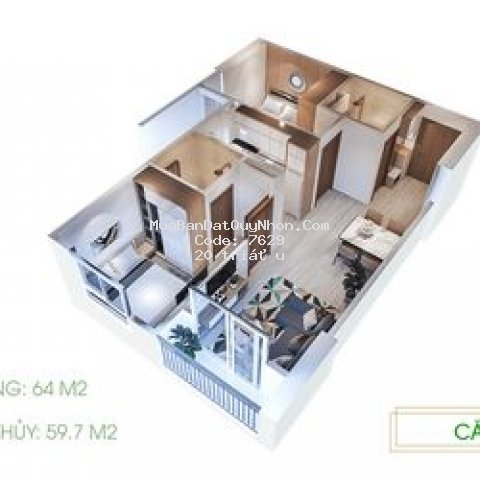 San lại căn hộ 1pn rưỡi diện tích 42m2 với giá cđt