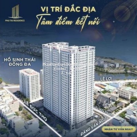Sở hữu phú tài residence 72m² 2 pn giá đầu tư