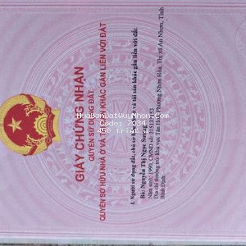 Sương cần tiền bán lô đất bình định