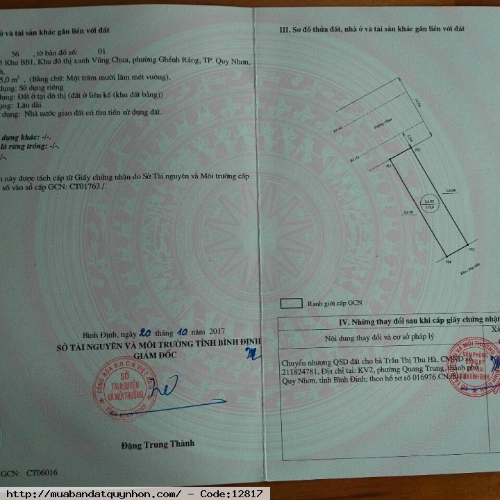 Bán 2 lô đất vuông vức  đẹp tại  khu Đô thị xanh vũng chua_P Ghềnh Ráng_TP Quy Nhơn. Gía hạt dẻ.