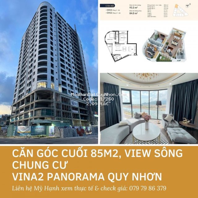 Bán căn góc 85m2 chung cư vina2 panorama quy nhơn