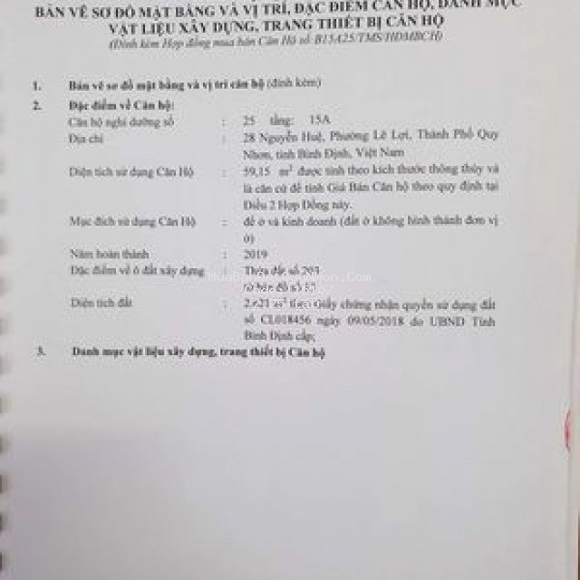 Bán căn tms qui nhơn full nội thất, hướng biển
