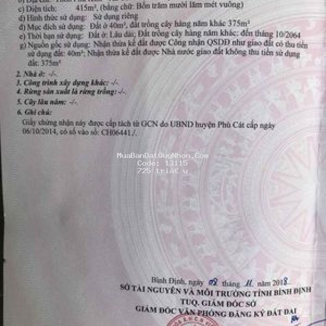 Bán đất có thổ cư