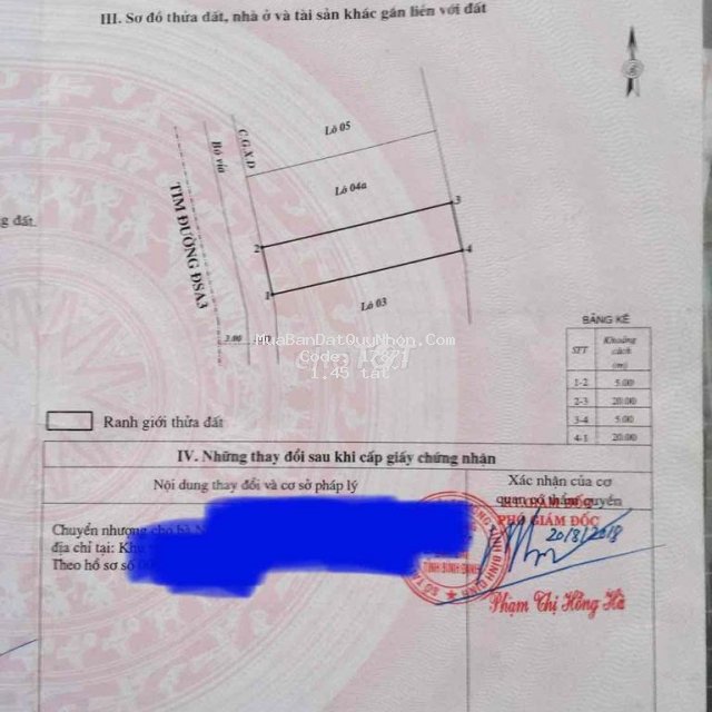 Bán đất đường dsa3 khu tái định cư nhơn phước