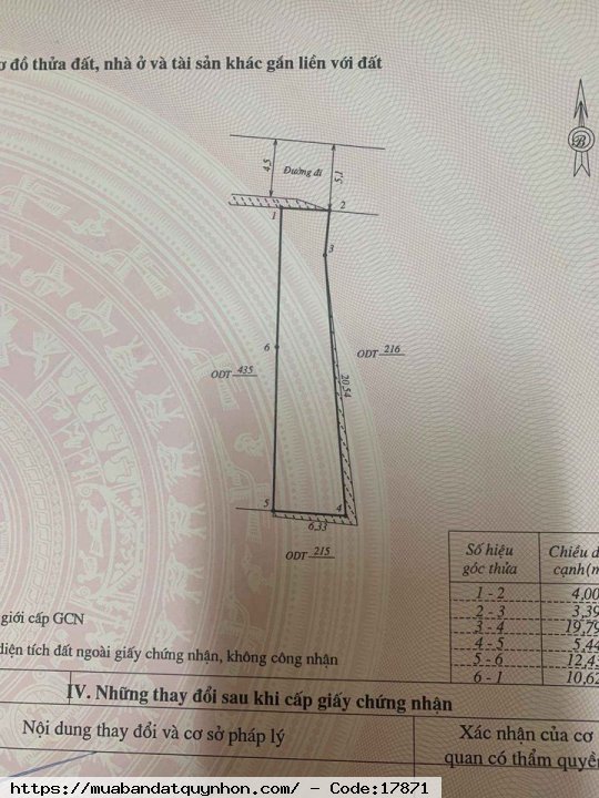 Bán đất hẻm Hùng Vương_P Trần Quang Diệu_TP Quy Nhơn - Diện tích 100m2 ngang 4m - Vị trí gần chợ, gần trường...đường rộng 5m - Giá: 1,6 tỷ