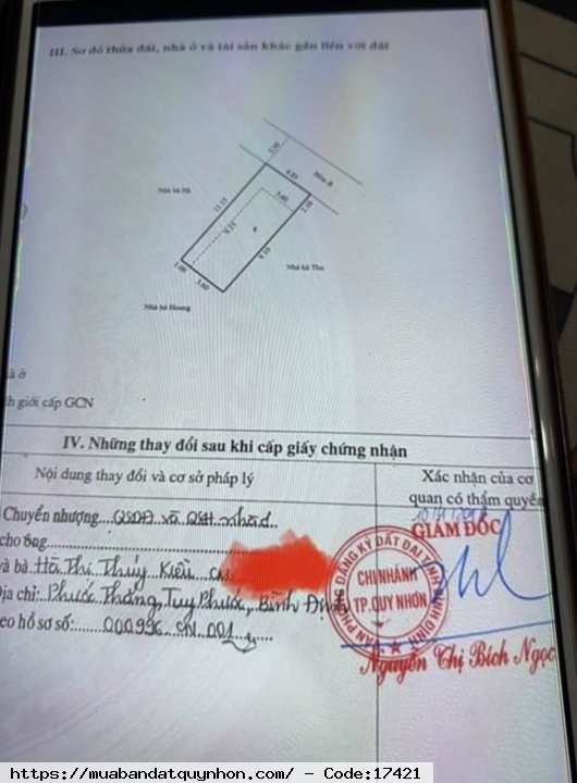 Bán đất hẻm Nguyễn Thái Học_P ngô Mây_TP Quy Nhơn - Diện tích: 52,8m2 - Giá bán: 2,5 tỷ - Vị trí: gần chợ