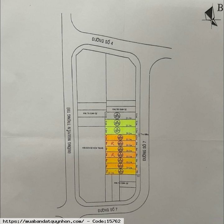 Bán đất khu đông Nguyễn Trọng Trì_P Nhơn Bình_TP Quy Nhơn - Diện tích: 107,5m2 ngang 5m1  - Giá : 3tỷ050 sang phiếu đấu giá 