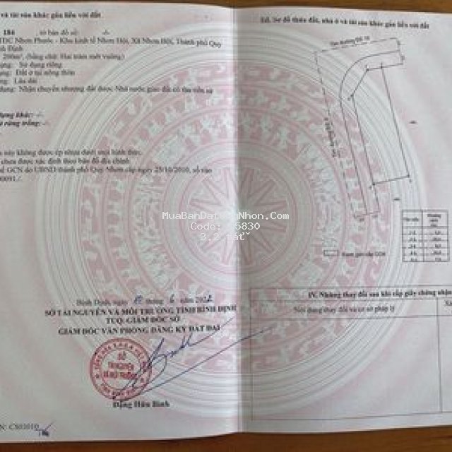 Bán đất lô góc 2 mặt tiền 200m nhơn phước nhơn hội