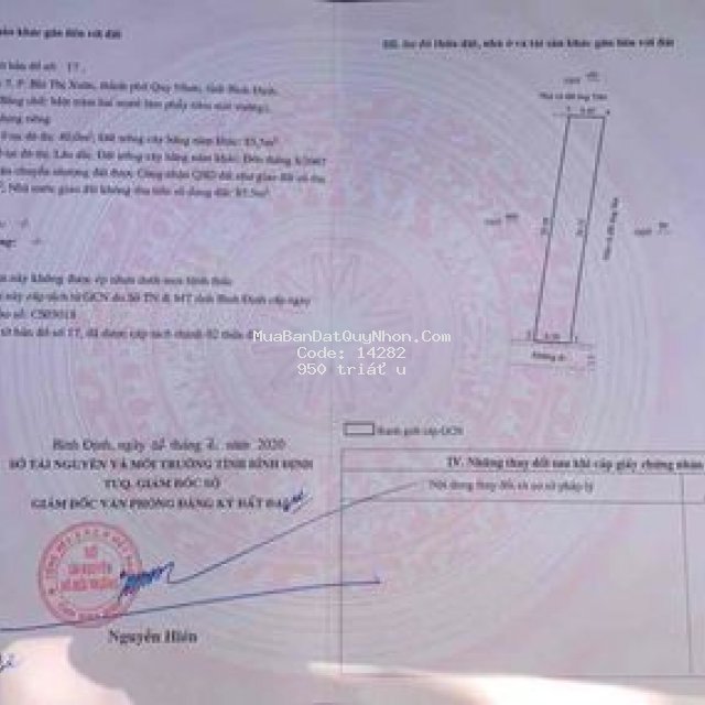 Bán đất tại tp quy nhơn. t. bình định