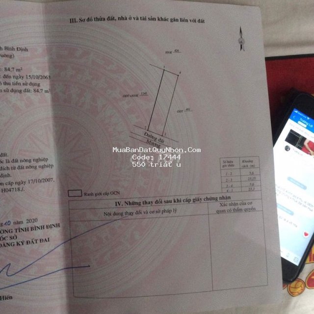 Bán đất thổ cư giá rẻ phường hoài xuân, hoài nhơn