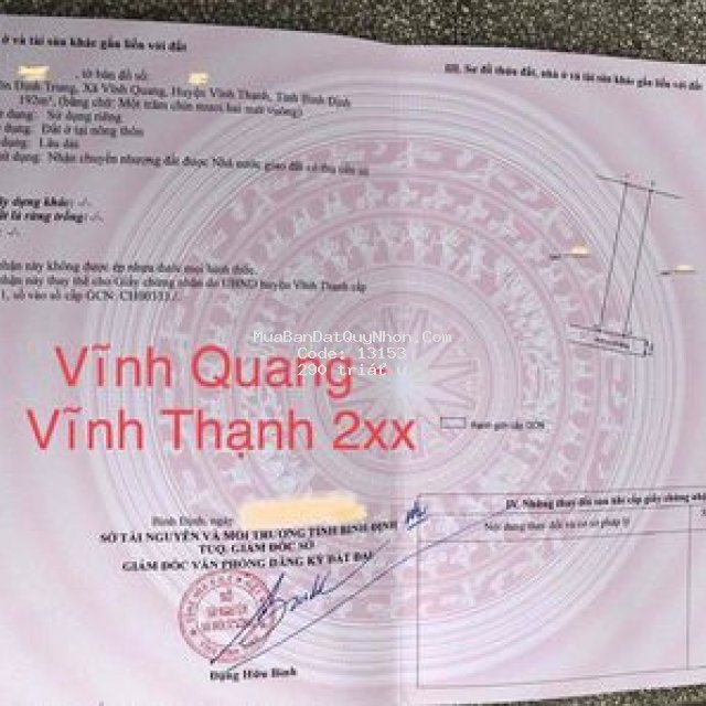 Bán đất vĩnh quang - vĩnh thạnh