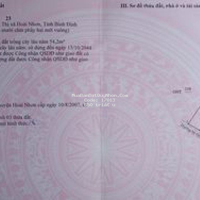 Bán đất xã hoài hải, thị xã hoài nhơn, bình định