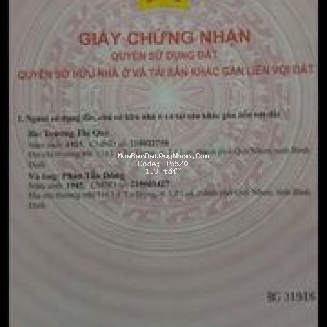 Bán đất xã phước nghĩa huyện tuy phước