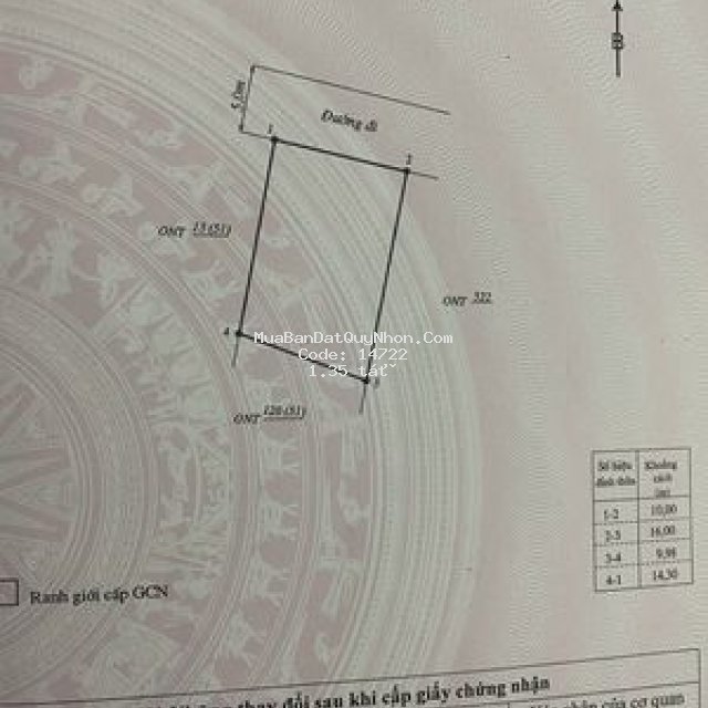Bán đất xã phước thuận, huyện tuy phước