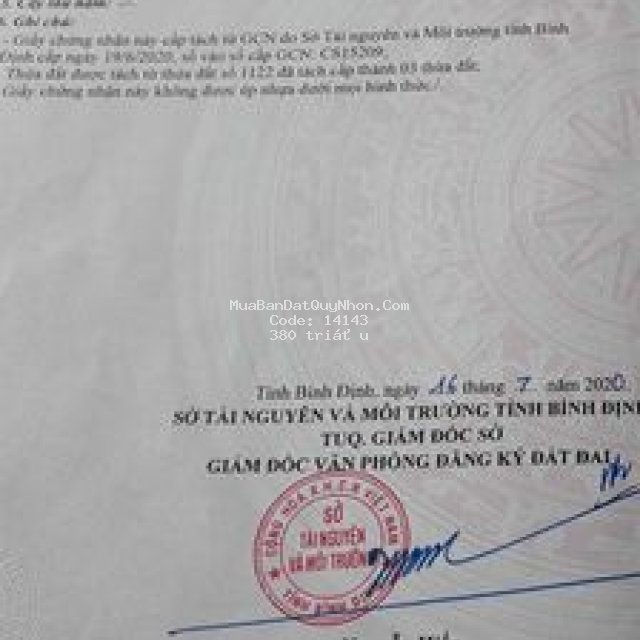 Bán gấp 2 lô liền kề full thổ cư phước thàng tuy p