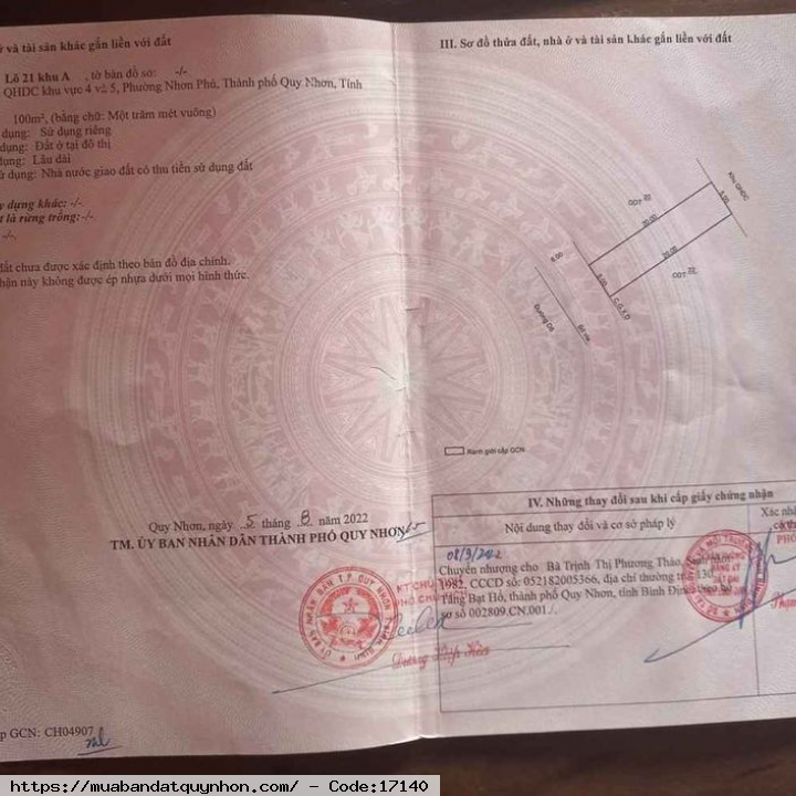 Bán lô đất sau lưng trường đại học Quang Trung - Lô giới 24m - Giá bán 2,2 tỷ - Diên tích 100m2 ngang 5m - P Nhơn Phú_TP Quy Nhơn Bán lô đất sau lưng trường đại học Quang Trung - Lô giới 24m - Giá bán 2,2 tỷ - Diên tích 100m2 ngang 5m - P Nhơn Phú_TP Quy Nhơn
