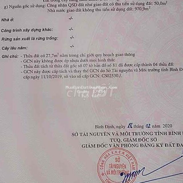Bán lô đất vườn khu vực 8 bùi thị xuân