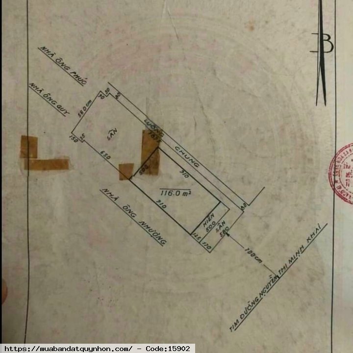 Bán nhà 2 tầng mặt tiền Nguyễn Thị Minh Khai_P Nguyễn Văn Cừ_Tp Quy Nhơn  - Diện tích: 116m2 (Ngang 5m8 x Dài 20m)  - Hướng: Đông Nam  - Giá 8tỷ700 (thương lượng) 75tr/m2 rẻ nhất khu - Vị trí: gần trường học, gần chợ, gần biển, gần bến xe, khu dân cư văn 