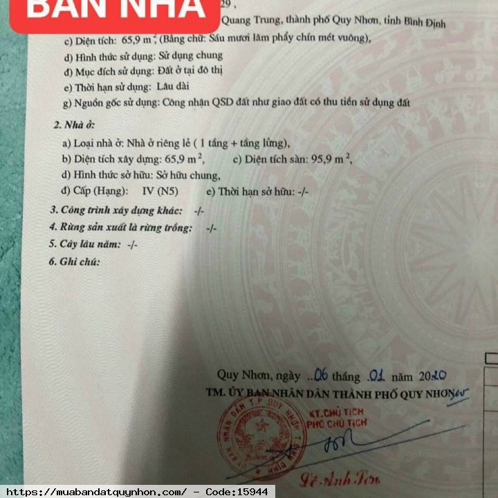 Bán nhà hẻm Thanh Niên_P Quang Trung_TP Quy Nhơn - Diện tích: 66m2 ngang 5m, vuông vức, diện tích sử dụng 96m2. - Vị trí: nhà gần chợ, gần trường, khu an ninh & tiện ích.