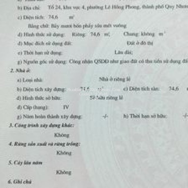 Bán nhà hẻm trần hưng đạo, tt quy nhơn