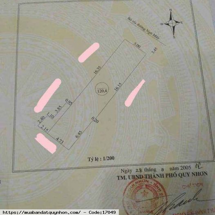 Bán nhà mặt tiền đường Ngô Mây_P Ngô Mây_TP Quy Nhơn - Diện tích: 120,4m2 - Hướng: Đông Bắc - Giá: 10 tỷ 800 triệu Bán nhà mặt tiền đường Ngô Mây_P Ngô Mây_TP Quy Nhơn - Diện tích: 120,4m2 - Hướng: Đông Bắc - Giá: 10 tỷ 800 triệu