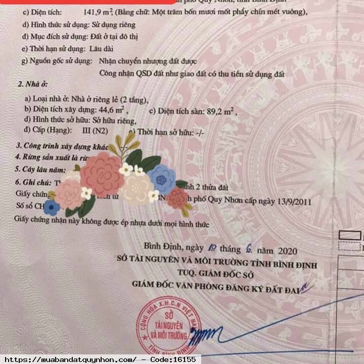 Bán nhà mặt tiền đường Tăng Bạt Hổ_P Lê Lợi_TP Quy Nhơn - Diện tích 141,9m2 ngang 4,8m nở hậu 5m - Kết cấu: nhà 2 tầng, đầy đủ công năng