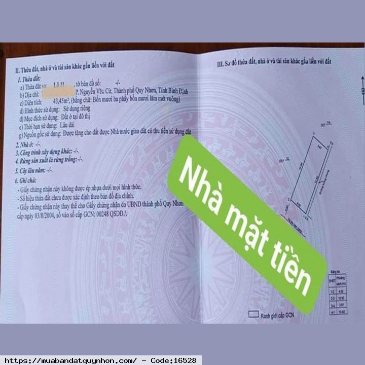 Bán nhà mặt tiền gần biển Quy Nhơn - Diện tích: 44m2 - Giá bán: 3 tỷ 600 triệu nhà thuộc Phường vip Nguyễn Văn Cừ_Trung tâm TP Quy Nhơn Bán nhà mặt tiền gần biển Quy Nhơn - Diện tích: 44m2 - Giá bán: 3 tỷ 600 triệu nhà thuộc Phường vip Nguyễn Văn Cừ_Trung tâm TP Quy Nhơn