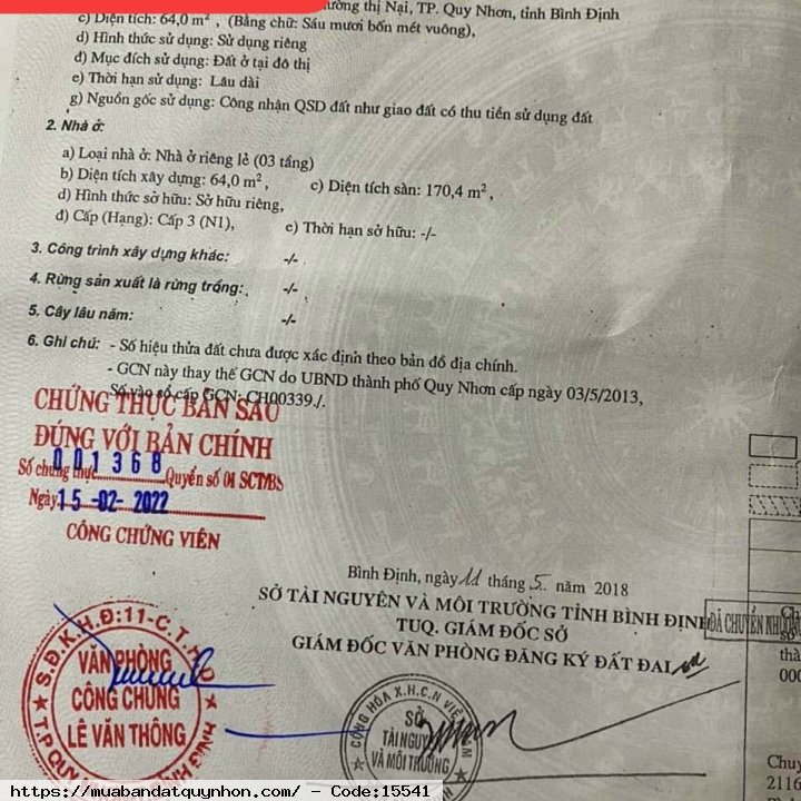 Bán nhà mặt tiền gần chợ đầm_P Thị Nại_TP Quy Nhơn - Diện tích: 64m2 ngang 4m, diện tích sử dụng: 170,4m2, vuông vức - Kết cấu: nhà 3 tầng, đầy đủ công năng