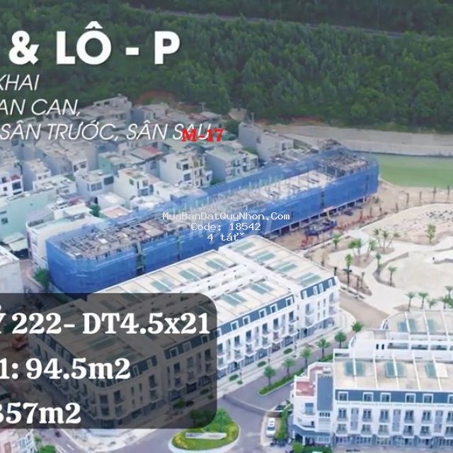 Bán nhanh lô đất 95m2 trung tâm quy nhơn 4 tỷ