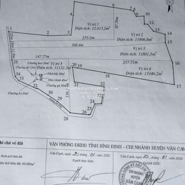 Bán sổ đỏ 6hecta, thực tế 7 hecta đất có thổ cư