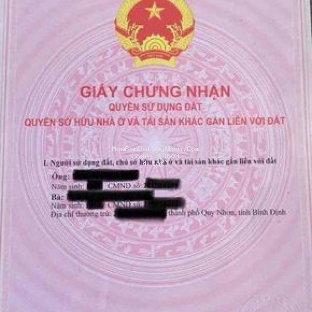 Cần bán lô đất đường số1 cầu 2 hà thanh tp quy nhơ