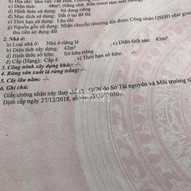 Cần bán nhà cấp 4. địa chỉ tại khu vực tân hoà ,ph