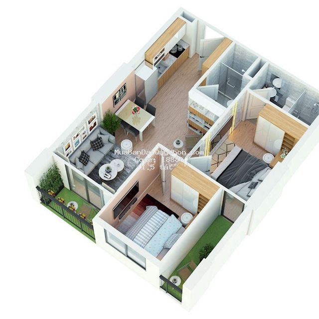 Căn hộ 69m2 2 pn vina2 panorama quy nhơn