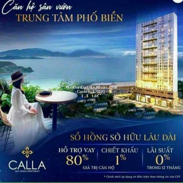 Căn hộ sân vườn calla apartment quy nhơn 1 tỷ 1