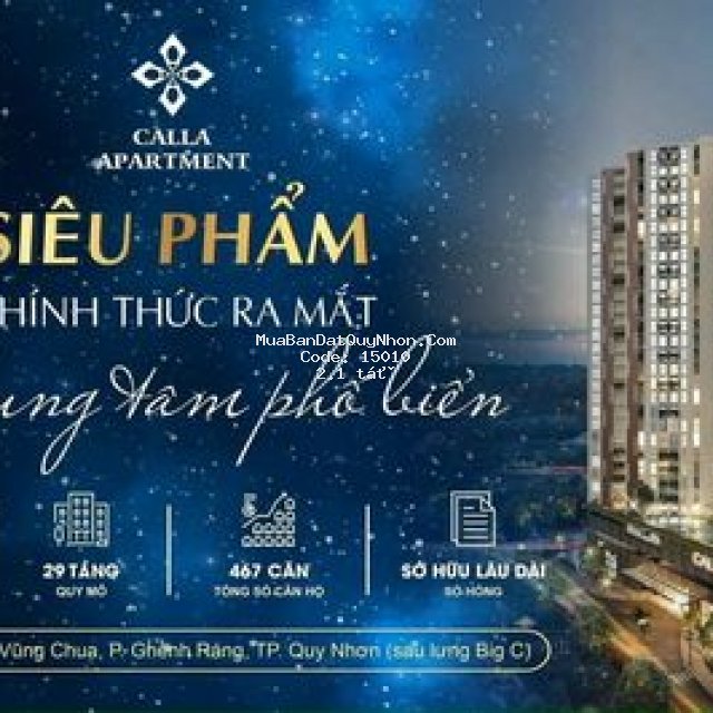 Căn hộ sân vườn calla quy nhơn chỉ với hơn 200 tr