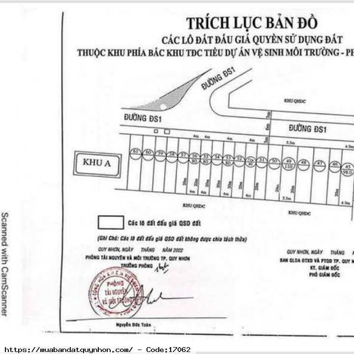 Cần sang phiếu lô đất tiểu vệ sinh môi trường_P Nhơn Bình_TP Quy Nhơn Giá 2,7 tỷ  - Diện tích 80m2