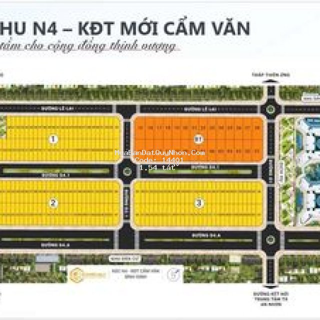Chỉ12,28tr/m2 sở hữu đất nềnkđtmới cẩm văn-an nhơn