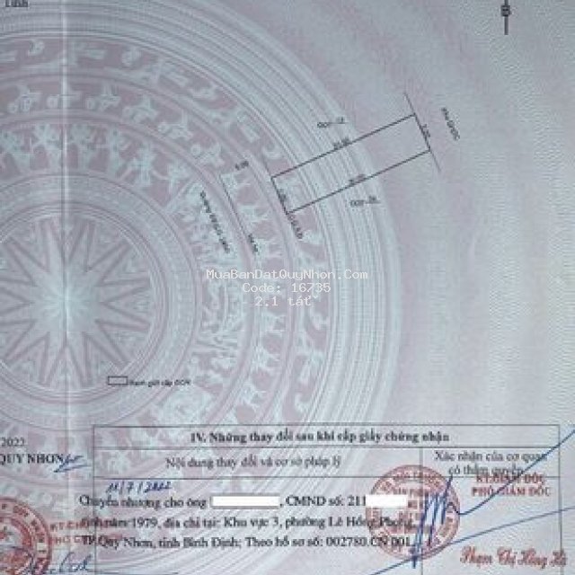 Chính chủ bán đất nhơn phú, quy nhơn, bình định