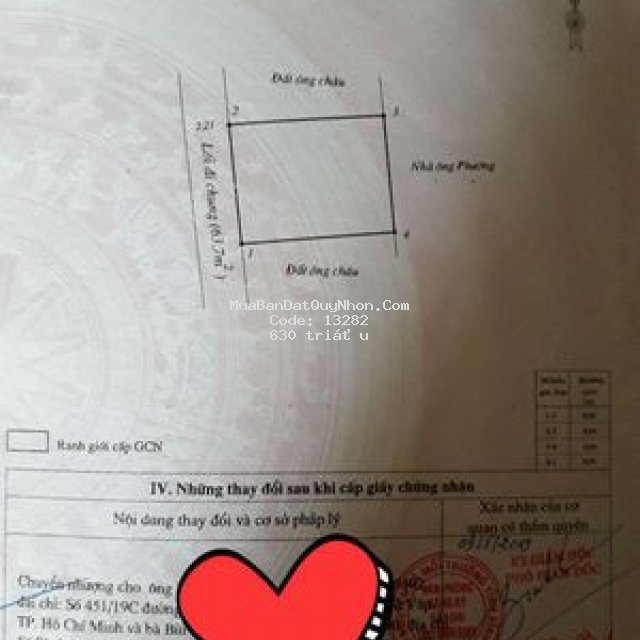 đất ở tại hẻm âu cơ, p.bùi thị xuân, tp.quy nhơn