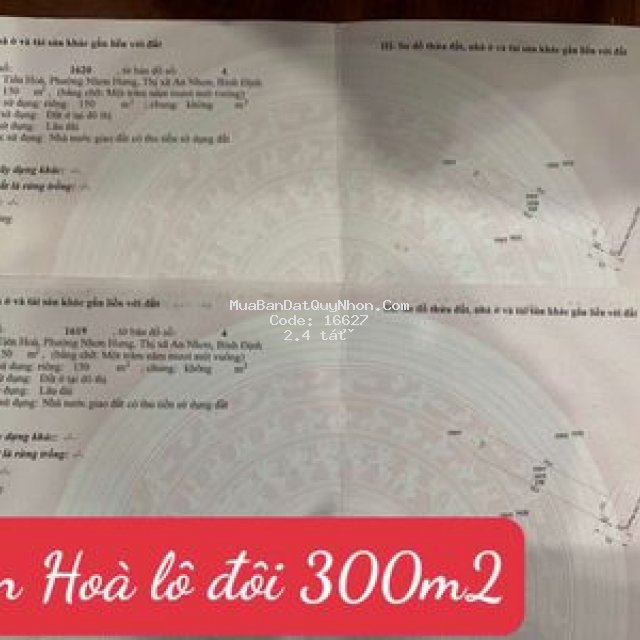 đất thị xã an nhơn 300m2