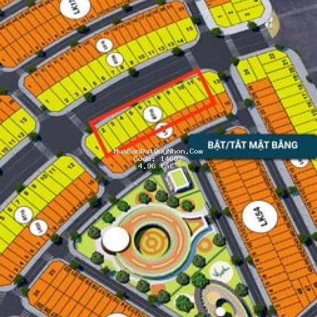 Lô biệt thự bt16-11 pk9 dự án nhơn hội newcity