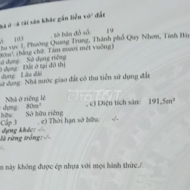 Nhà mặt tiền tôn thất tùng tp quy nhơn bình định