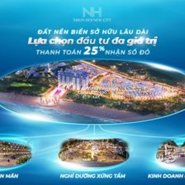 Shophouse khu du lịch kỳ co, quy nhơn 33 tr/m2