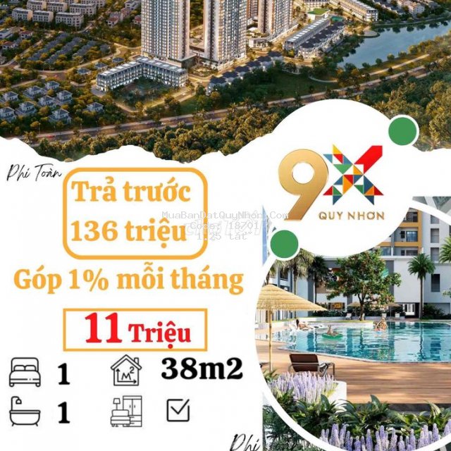 Sở hữu căn hộ 9x quy nhơn trả trước 136 triệu
